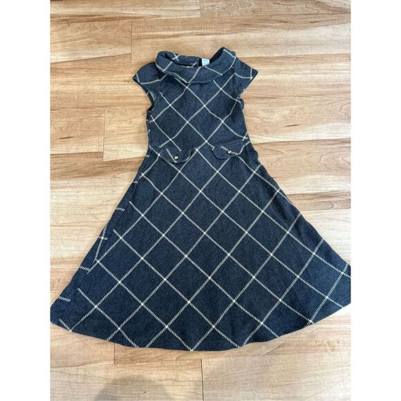 Janie and Jack Other - Janie & Jack Sunshine Avenue Gray Windowpane Plaid Knit Dress